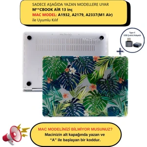 Macbook Air M1 Kılıf 13inç A1932 A2179 A2337 ile Uyumlu Flower01NL