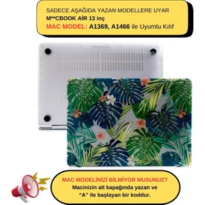 Macbook Air Kılıf 13 inç Flower01NL (Eski USB'li Model 2010-2017) A1369 A1466 ile Uyumlu