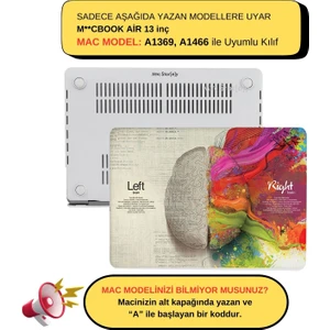 Macbook Air Kılıf 13 inç Focus01NL (Eski USB'li Model 2010-2017) A1369 A1466 ile Uyumlu