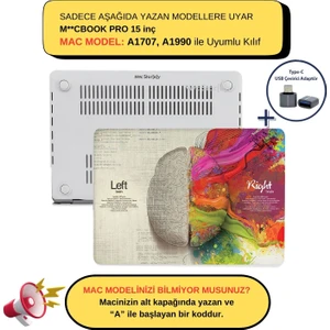 Macbook Pro Kılıf 15 inç A1707 A1990 ile Uyumlu Focus01NL