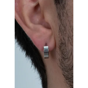 Takı Dükkanı Ince Düz Unisex Halka Erkek Çelik Küpe Çifti 3 mm mse8