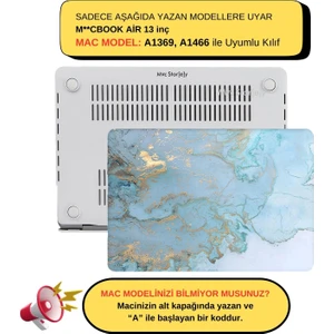 Macbook Air Kılıf 13 inç Mermer06NL (Eski USB'li Model 2010-2017) A1369 A1466 ile Uyumlu