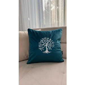 Sun Art Textile  Zümrüt Hayatağacı Nakışlı Yeşil Kırlent Kılıfı