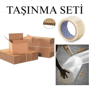 10 Adet 40X30X25 Koli 1 Adet Koli Bandı 1 Adet 1X5 Metre Patpat