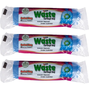 Sa Fresh Sa Waste Battal  Boy Çöp Poşeti 75*90 cm  3'lü  Rulo 30 Adet