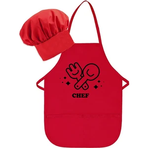 Çocuk Şef Önlük / Okul Etkinlik Önlük / Aşçı / Çocuk Mutfak Önlük / Desenli Önlük / Baskılı Önlük