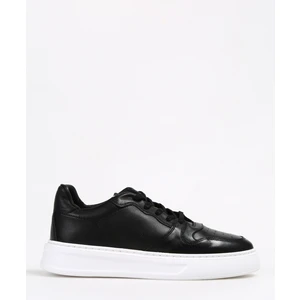 Siyah Erkek Deri Sneaker AELI