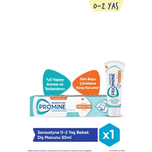 Promine 0-2 Yaş Bebekler İçin Yapay Aroma&tatlandırıcı İçermeyen Şekersiz Diş Macunu 50  ml