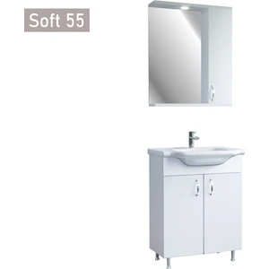 Soft 55 cm Beyaz Banyo Dolabı (Mdf)
