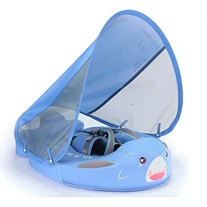 -Mambobaby Çocuklar Için Güneş Korumalı Gölgelikli Emniyet Kilitli Bebek Yüzme Can Simidi