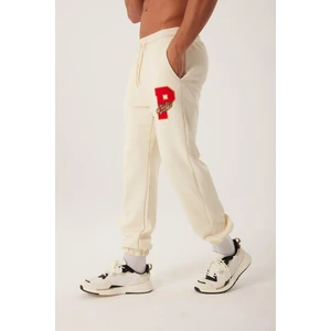 Polo State Erkek Jogger 3 Iplik Eşofman Beyaz
