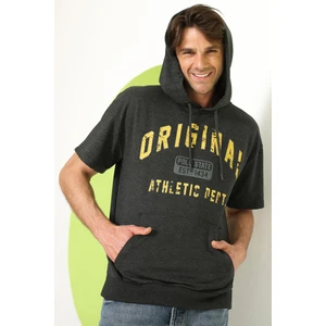 Polo State Erkek Kapüşonlu T-Shirt Antrasit