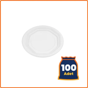 Plastik Tabak Beyaz 19 cm Çap - 100 Adet