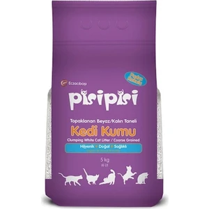 Pisipisi Kalın Taneli Pudra Kokulu Topaklanan Kedi Kumu 10 Kg