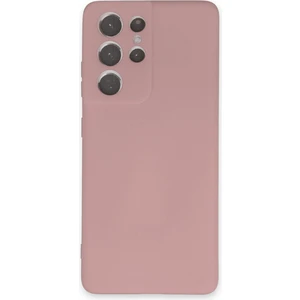 Samsung Galaxy S21 Ultra Kılıf Nano Içi Kadife  Silikon - Pudra 300099