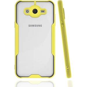 Samsung Galaxy J7 Kılıf Platin Silikon - Sarı 300099