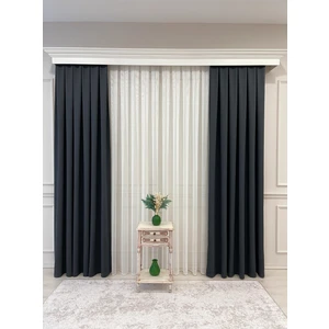 1/3 Sık Pile Keten Görünümlü Blackout Karartma Fon Perde