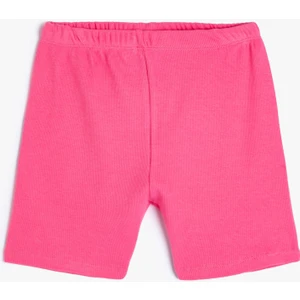 Basic Kısa Tayt Dokulu Beli Lastikli Pamuklu