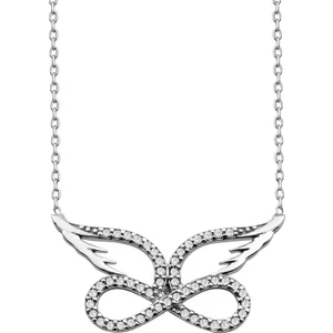 Takı Dükkanı Kanatlı Sonsuzluk Gümüş Kolye Hediye Kolye ykl33