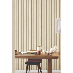 Zümrüt Exclusive 7640 Lambri Panel Meşe Ahşap Duvar Çıtası Desenli Duvar Kağıdı 5,30 M²