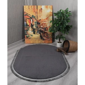My Evilla Modern Dekoratif Oval Spor Saçaklı Puffy Peluş Halı Yolluk