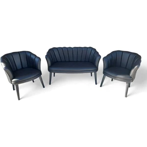 Garden House Siyah Papatya Deri Ofis Koltuğu Misafir Koltuğu Kafe Otel Bahçesi Dış Mekan Ofis Takımı