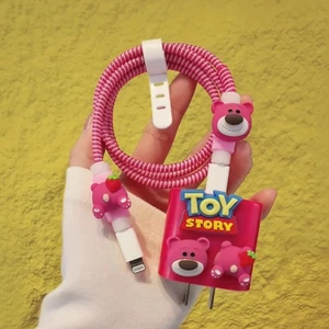 Apple iPhone 20W Uyumlu Şarj Başlık Kablo Koruyucu ve Spiral Kablo Koruyucu 3 Lü Toy Story