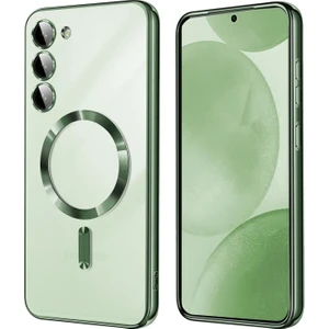 Galaxy S24 Kılıf Magsafe Şarj Özellikli Kamera Lens Korumalı Arkası Şeffaf Kenarı Renkli