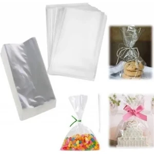 10X20 cm Bantsız Kurabiye Poşeti 50'li Şeffaf Jelatin