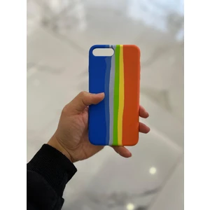 iPhone 7plus/8plus Uyumlu Rainbow Renkli Şeritli Lansman Silikon Darbe Emici Telefon Kılıfı