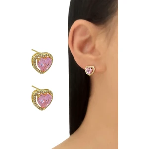 ÇLK Accessories Premium Zirkon Taş Kalp Küpe