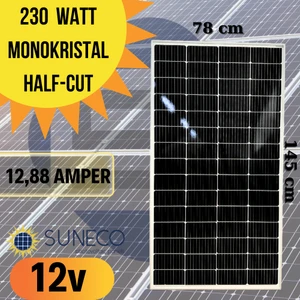 230W 205W Watt Half-Cut Monokristal Güneş Paneli A Sınıf 12 Volt