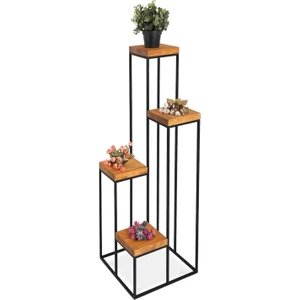 T. Concept Florawood 4’lü Doğal Ahşap Raf Çiçeklik