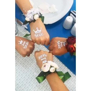 Parti Furyası Bride To Be Konsepti  Bride Gümüş Gri Renkli 1 Bride 10 Team Geçici Dövme Bekarlığa Veda Partisi