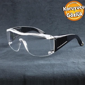 İş Güvenlik Gözlüğü Lazer Uv Laboratuvar Laborant Koruyucu Kaynak Gözlüğü Toz Korumalı Gözlük Şeffaf