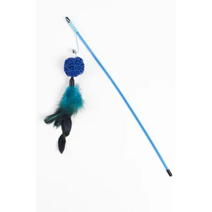 Tüylü Kedi Oltası Mavi Toplu Kedi Oyun Oltası