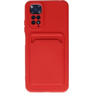 Xiaomi Redmi Note 11 Pro Kılıf Kelvin Kartvizitli Silikon - Kırmızı 300099