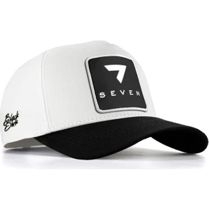 V1 Baseball 7 Numara - 5 Kod Logolu Unisex Beyaz-Siyah Siperli Şapka (Cap)