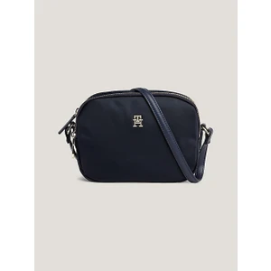 Tommy Hilfiger Kadın Logolu Deri Kart Bölmeli Günlük Kullanım Lacivert Omuz Çantası AW0AW15638-DW6