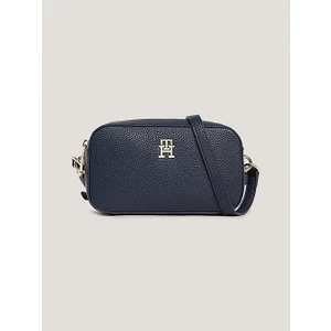 Tommy Hilfiger Kadın Logolu Deri Kart Bölmeli Günlük Kullanım Lacivert Omuz Çantası AW0AW15179-DW6