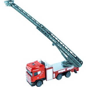 Oyuncak Itfaiye Kurtarma Kamyonu Metal Mini Çek Bırak 12 cm