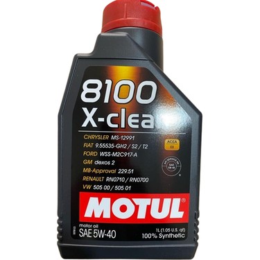 Motul 8100 X-Clean Dexos 2 5W-40 1 Lt Motor Yağı ACEA A3/B4 Fiyatı