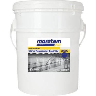 Maratem Eczacıbaşı Maratem M802 %90'lık Stabilizatörlü Granül Toz Klor 10 kg