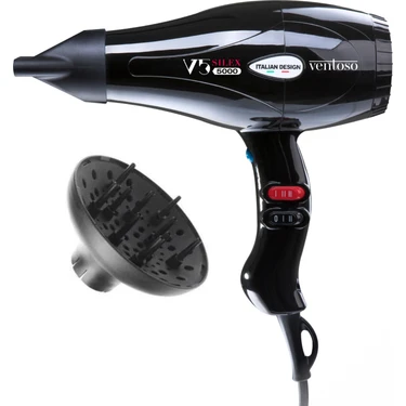 Ventoso V5 Silex5000 2500 W Profesyonel Saç Kurutma ve Fön Makinesi Siyah