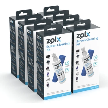 Zolx Ekran Temizleme Seti 250ML * 8 Adet ( Mikrofiber Bez )  Lcd, Led, Ekran, Laptop, Tablet,