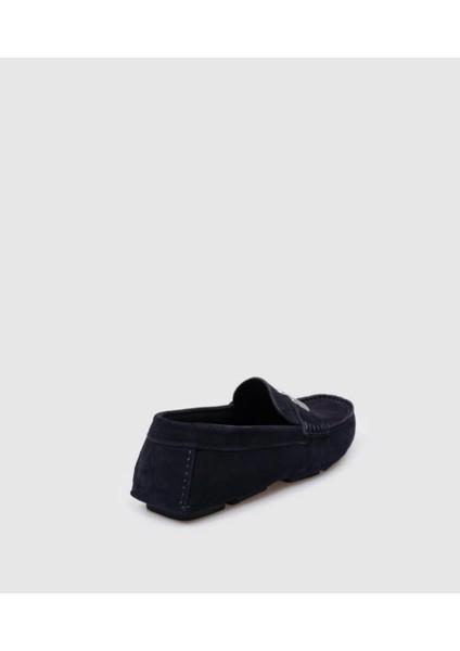 Blue Suede Moccasins With Metalic Dg Logo fırsatları