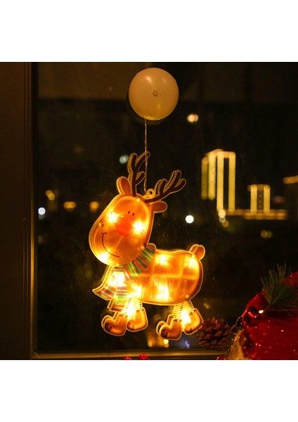 Window Decoration Lights Vantuzlu Yılbaşı Süsü Geyik