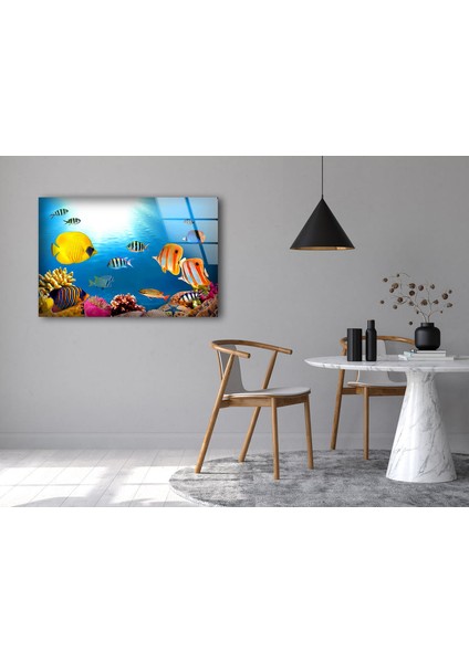 Akvaryum Temperli Cam Duvar Tablosu fırsatları