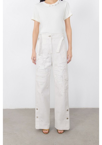 Kadın Beyaz Pantolon