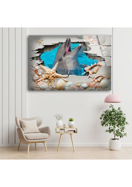 3D Yunus Temperli Cam Duvar Tablosu fırsatları